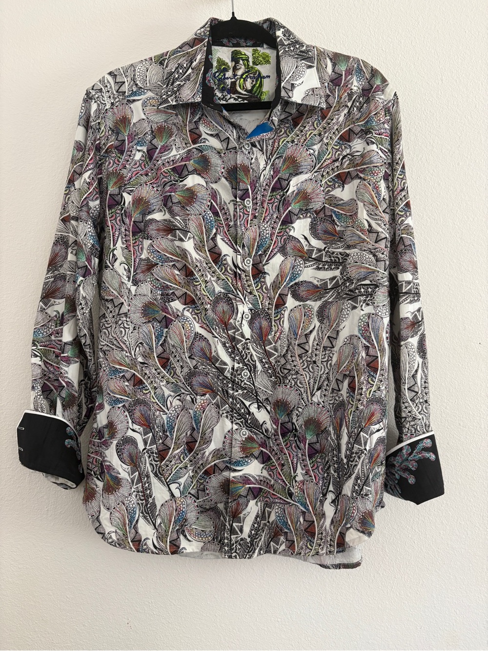 Robert Graham Multicolor Feather-Print Button-Down Shirt
